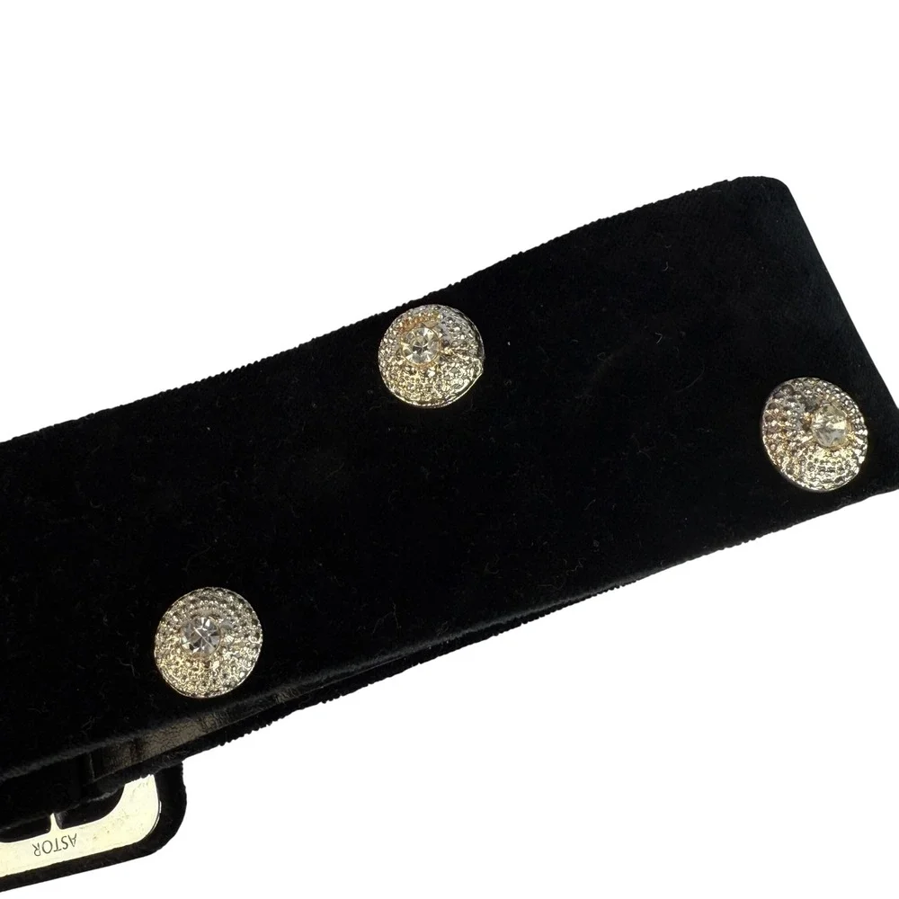 Vintage The Limited Rhinestone‎ Belt Velvet Womens Size Large Hollywood Glam